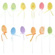 Chidian 12Pcs Easter Eggs Cupcake Toppers Easter Egg Decor Topper Foams Eggs Topper